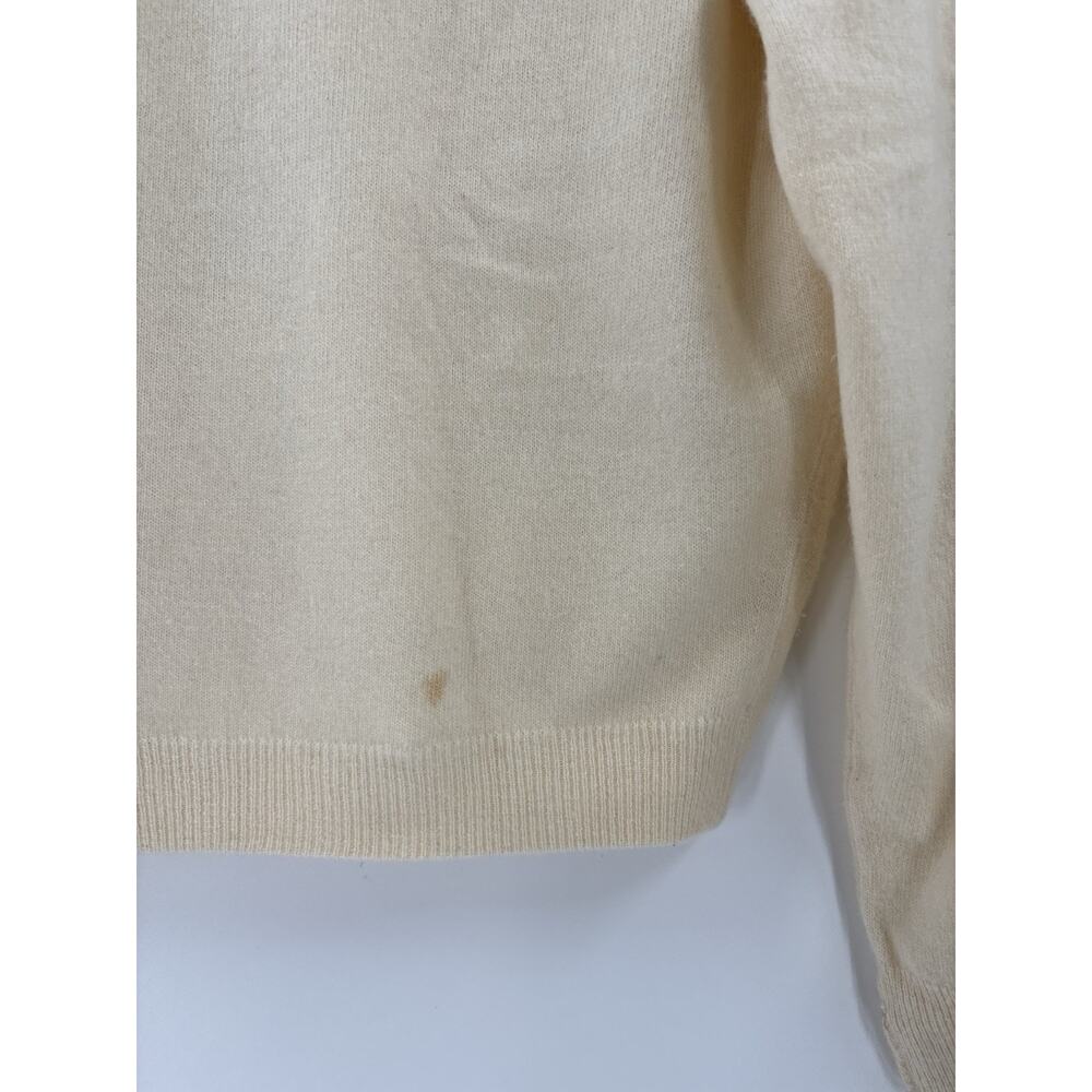 Regalia Furs 50s Vintage Cardigan Sweater Womens Small Ivory Cashmere Lace Knit - Picture 11 of 16